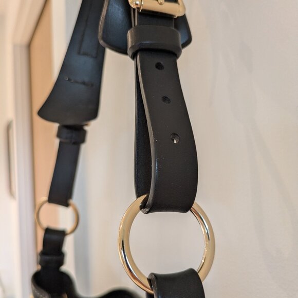 Dooney & Bourke black pebbled leather drawtring bucket bag -Excellent Condition - Picture 4 of 10